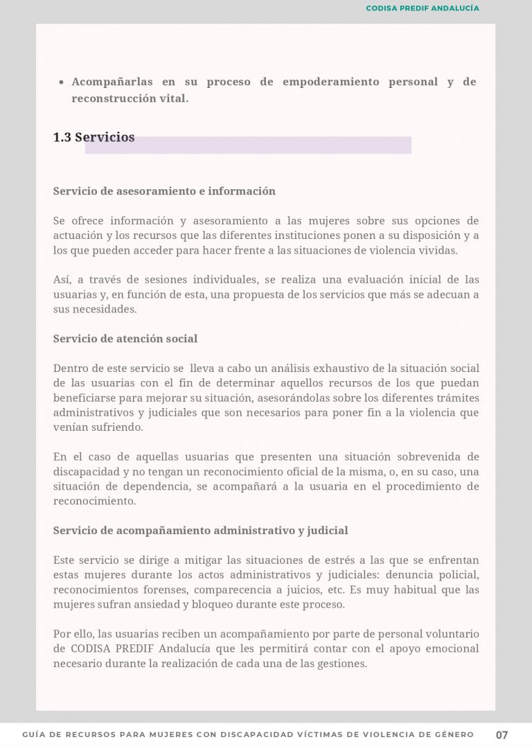 GUÍA DE RECURSOS PARA MUJERES CON DISCAPACIDAD VÍCTIMAS DE VIOLENCIA DE